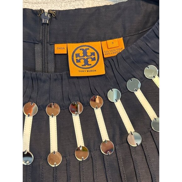 Tory Burch Sleeveless Silk Mirrored Top Size 8 - Picture 2 of 4